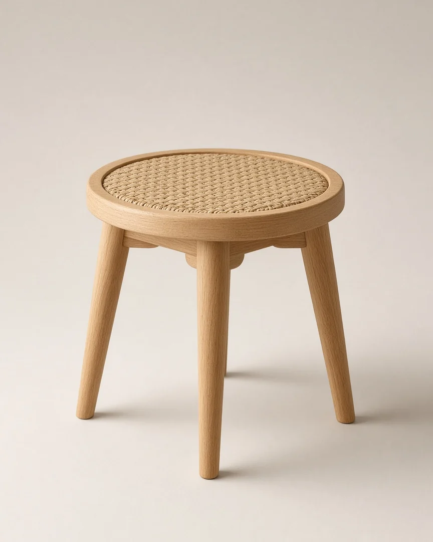 Oak & Cord Stool