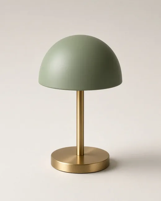 Brass & Sage Dome Lamp