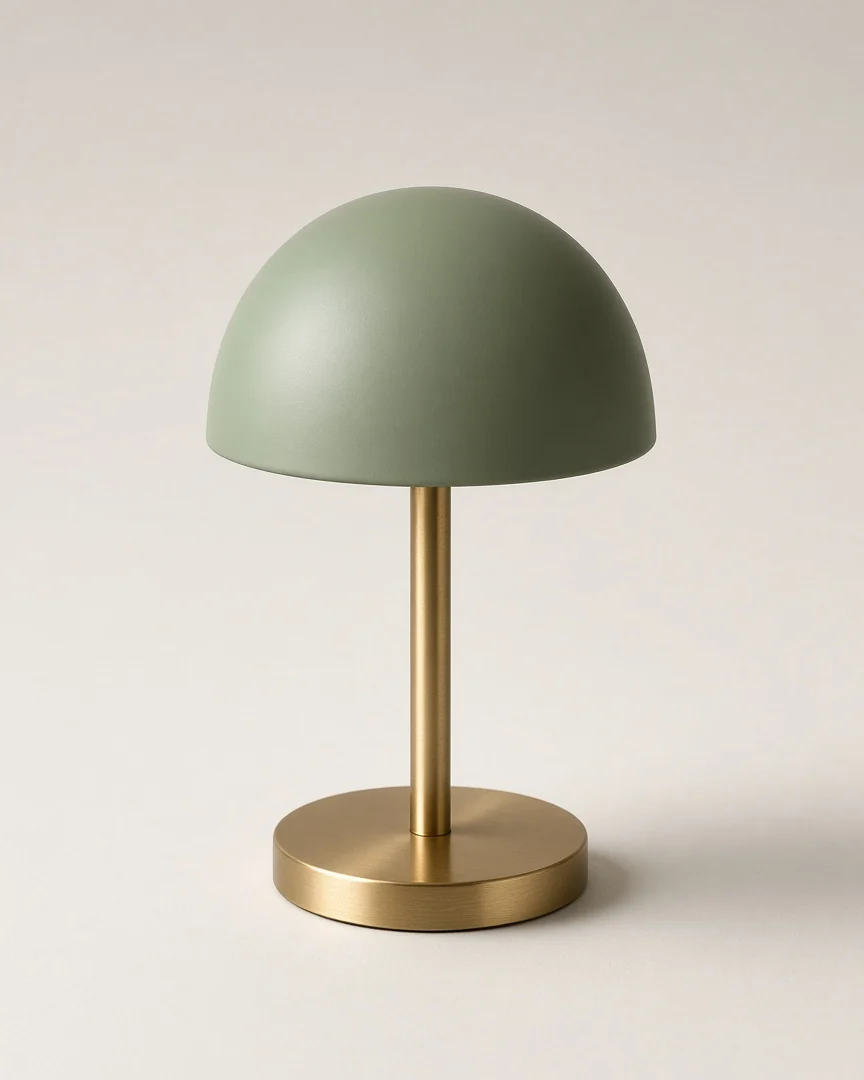 Brass & Sage Dome Lamp